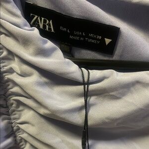 Zara Soft Gray Gathered Skirt